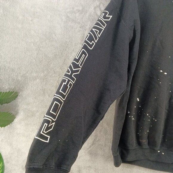 Gildan Sweatshirt Men Size XL Athleisure Crew neck Pullover Black and White - Picture 4 of 14